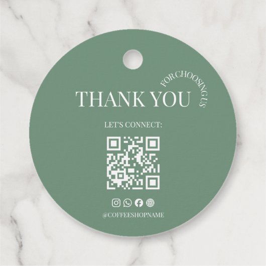 Kaffeehaus-Dankeschön-QR-Code-Geschenk-Anhänger Geschenkanhänger (Rückseite)