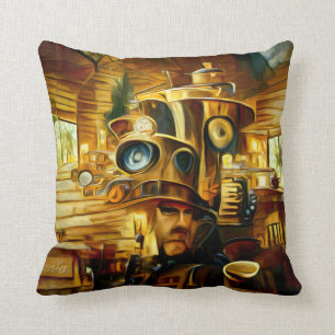Kaffeehaus Donuts Steampunk Kissen