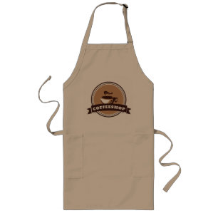 Kaffeehaus dunkelbraune Schleife Lange Schürze