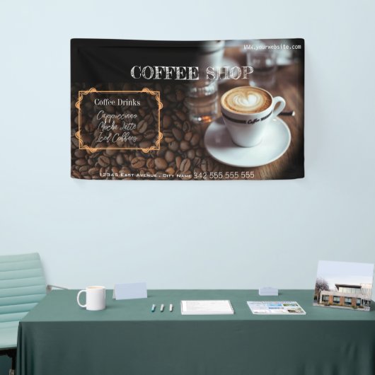 Kaffeehaus Espresso Café Drinks modern Business B Banner (Messeveranstaltung)