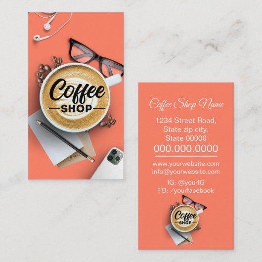 Kaffeehaus/Kaffeehaus/Kaffeehaus Visitenkarte (Vorne/Hinten)