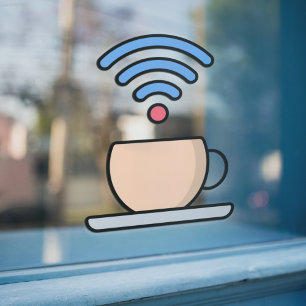Kaffeehaus mit kostenlosem WIFI Internet-Passwort Fensteraufkleber