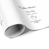 Kaffeehaus mit Liebe hinzufügen Text Website socia Geschenkpapier (Rolleneckpunkt)