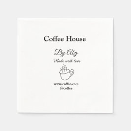 Kaffeehaus mit Liebe hinzufügen Text Website socia Serviette
