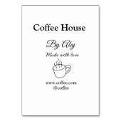 Kaffeehaus mit Liebe hinzufügen Text Website socia Tischnummer (Rückseite)