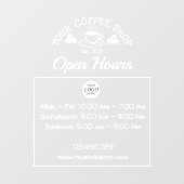 Kaffeehaus Öffnungszeichen mit Logo Fensteraufkleber (Blatt)