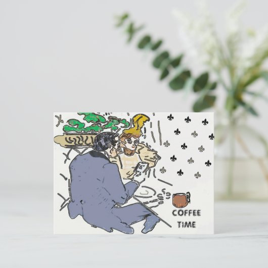 Kaffeehaus, Postkarte (Stehend Vorderseite)