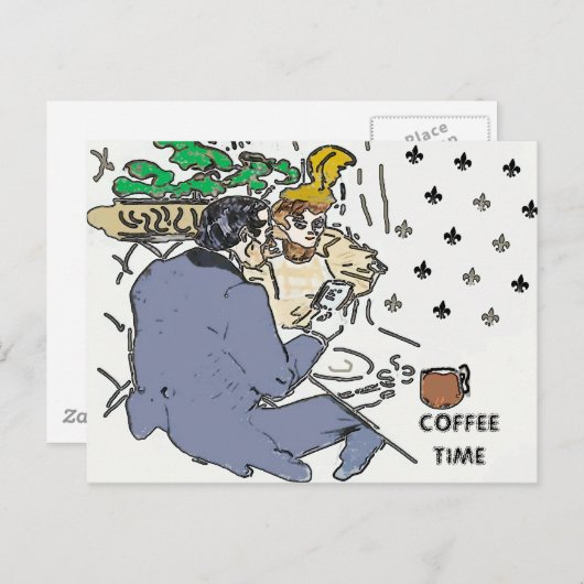 Kaffeehaus, Postkarte (Vorne/Hinten)