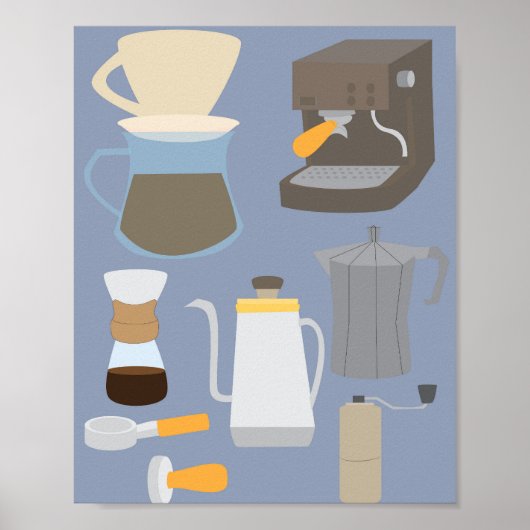 Kaffeehersteller-Werkzeuge Poster (Vorne)