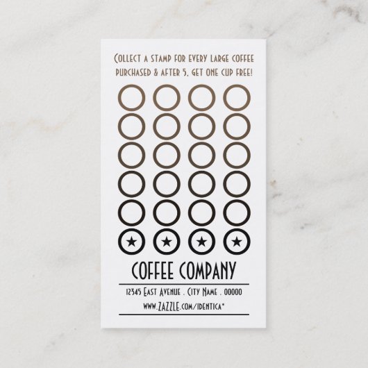 Kaffeeherzkunst erhalten ein frei treuekarte (Rückseite)