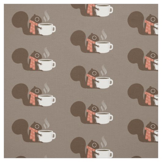 Kaffeehörnchen | Warme Winterferien Tierart Stoff (Muster)
