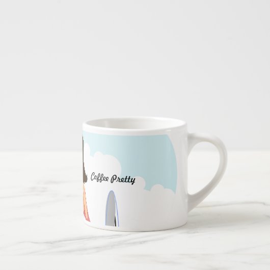 Kaffeehübsche sexy Sipperespresso-Tasse Espressotasse (Rechts)