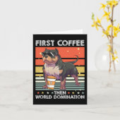 Kaffeehund - Pet American Bully Karte (Gelbe Blume)