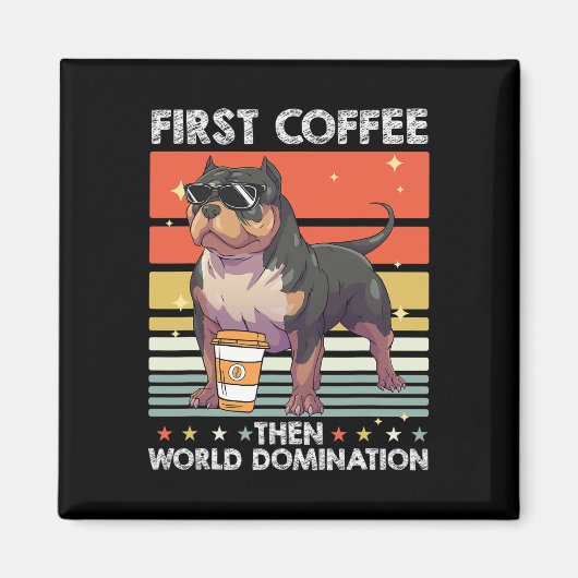 Kaffeehund - Pet American Bully Magnet (Vorne)