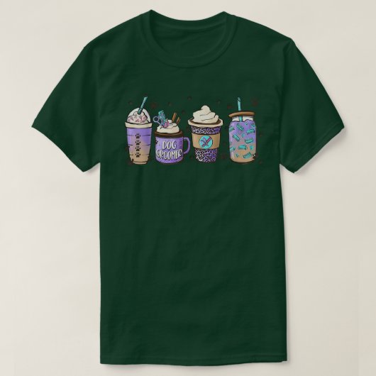 Kaffeehunde Groomer Latte Leopard T-Shirt (Design vorne)