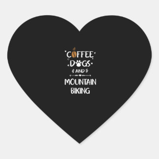Kaffeehunde & Mountainbike Downhill Herz-Aufkleber