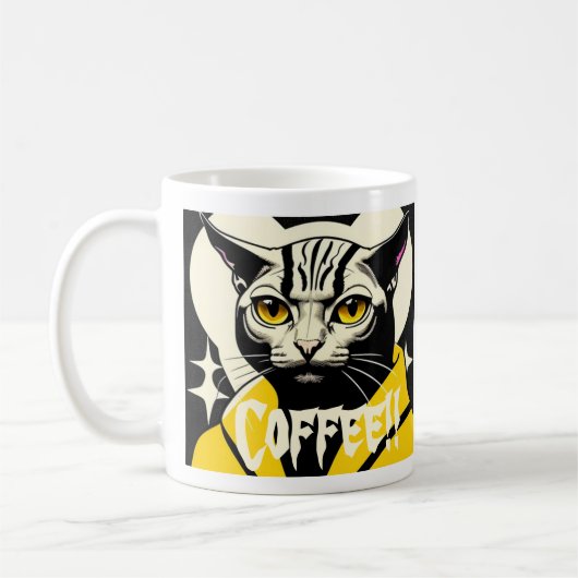 Kaffeekaffee Tasse mit Katz in einem Gewand (Links)