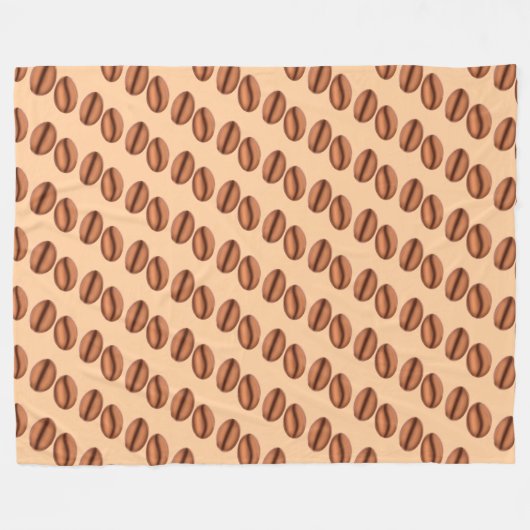 Kaffeekaffinen-Bohnen Fleecedecke (Vorderseite (Horizontal))