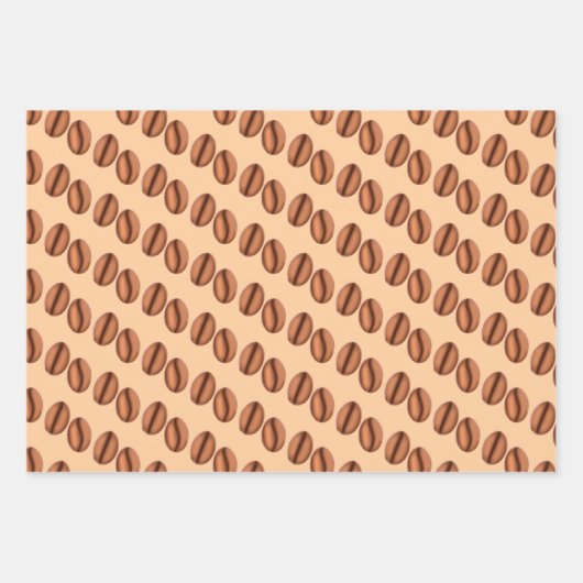 Kaffeekaffinen-Bohnen Geschenkpapier Set (Vorderseite)