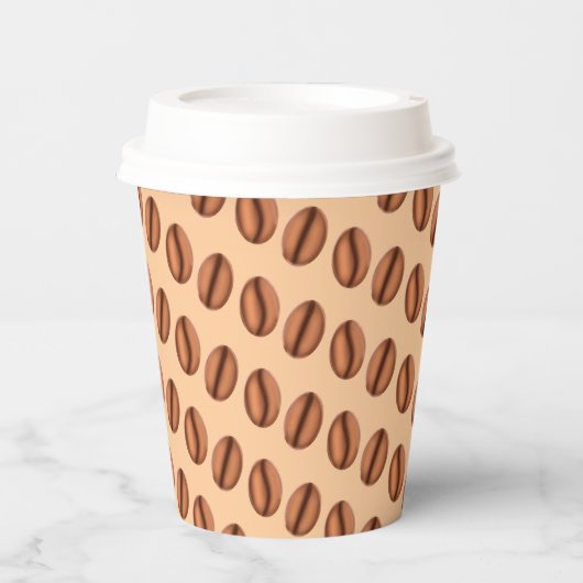 Kaffeekaffinen-Bohnen Pappbecher (Vorderseite)