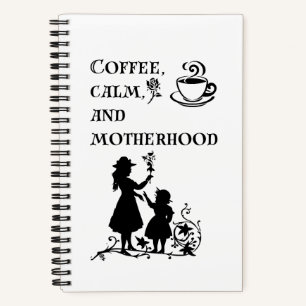 Kaffeekalme Silhouette Kunst Notizblock