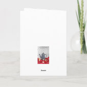 Kaffeekanne Erinnerungen & rote Tischdecke Geburts Karte (Rückseite)