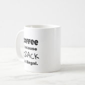 Kaffeekanne Funny Sprichwort Schwarzer Text Person Kaffeetasse (Vorderseite Links)