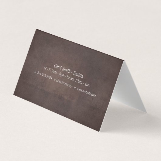 Kaffeekanne Kaffeebohnen | Barista Business Card Visitenkarten (Rückseite)