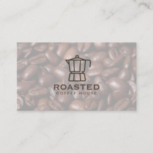 Kaffeekanne Kaffeebohnen Visitenkarte