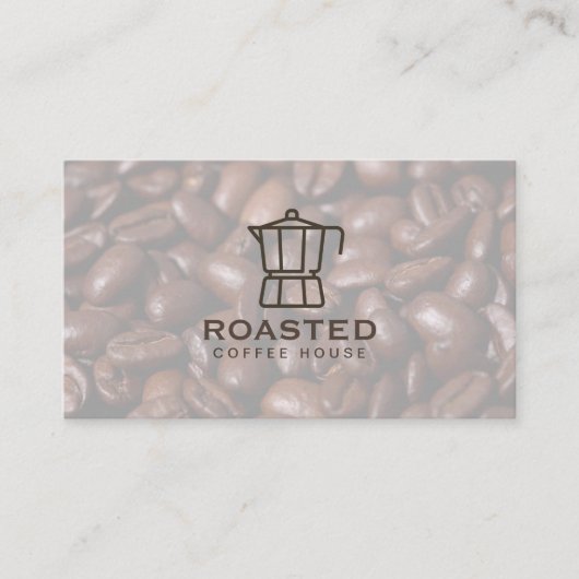Kaffeekanne Kaffeebohnen Visitenkarte (Vorderseite)