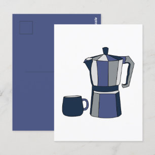 Kaffeekanne Kaffeetasse Postkarte