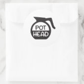 Kaffeekannen-Design für Kaffeetrinker Runder Aufkleber (Tasche)