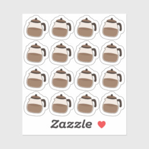 Kaffeekannen Kaffeepause Dekorativer Bujo-Planer Aufkleber