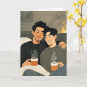 Kaffeekarte am Kamin Karte (Gelbe Blume)