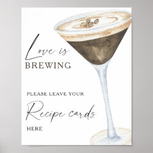 Kaffeekarte Brautparty Ihre Rezepte hier Poster