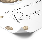 Kaffeekarte Brautparty Ihre Rezepte hier Poster (Ecke)