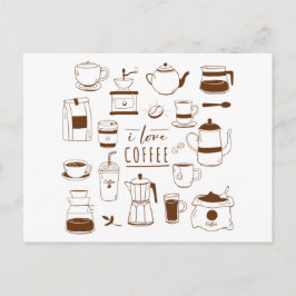 Kaffeekarte - Coffein Addict - Cup - Barista Postkarte