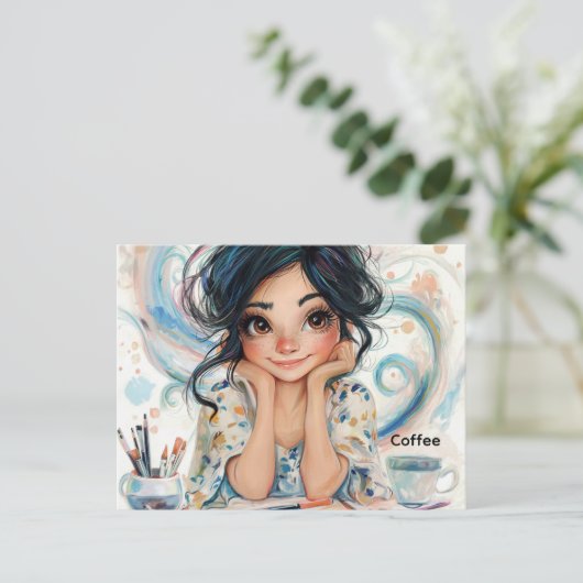 Kaffeekarte Postkarte (Stehend Vorderseite)