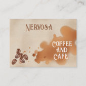 Kaffeekarte und Bohnen Zeitgenössische Visitenkart Visitenkarte (Vorderseite)