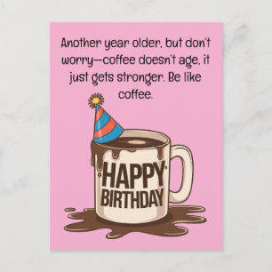 Kaffeekarte zum Geburtstag: Bräunliche Wünsche Postkarte