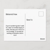 Kaffeekarte zum Geburtstag: Bräunliche Wünsche Postkarte (Rückseite)