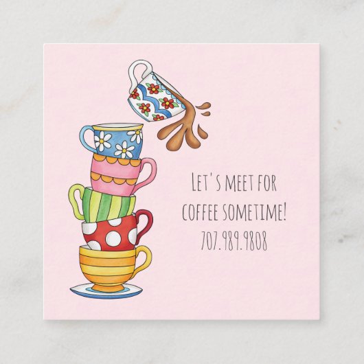 Kaffeekäse für Kaffee Telefonnummerkarte (Rückseite)