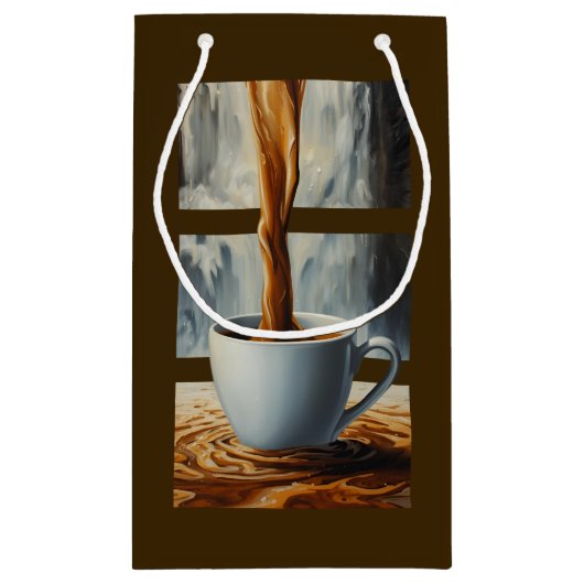 Kaffeekaskade Kunst mit Surreal Wasserfall Flow Kleine Geschenktüte (Rückseite)