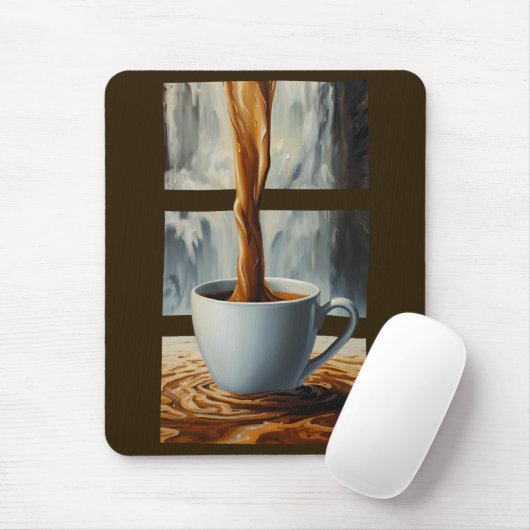 Kaffeekaskade Kunst mit Surreal Wasserfall Flow Mousepad (Mit Mouse)
