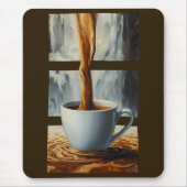 Kaffeekaskade Kunst mit Surreal Wasserfall Flow Mousepad (Vorne)