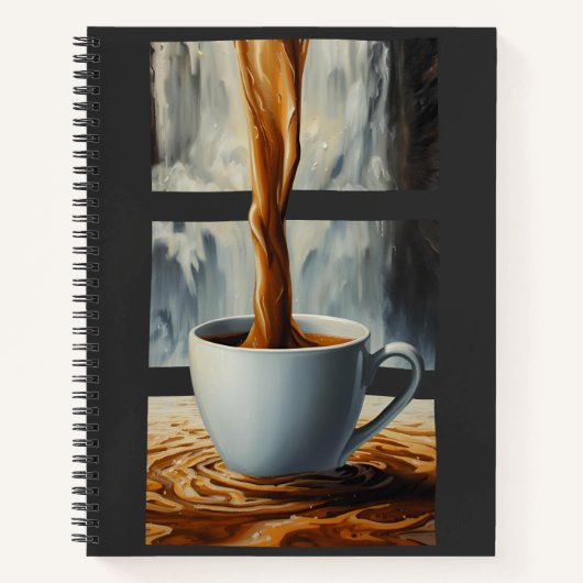 Kaffeekaskade Kunst mit Surreal Wasserfall Flow Notizblock (Vorderseite)