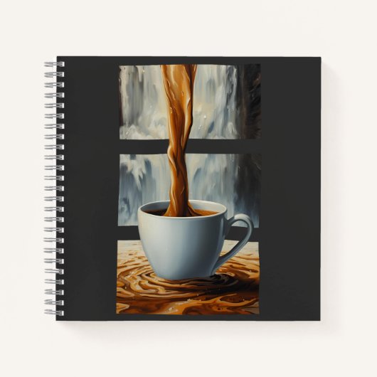 Kaffeekaskade Kunst mit Surreal Wasserfall Flow Notizblock (Vorderseite)