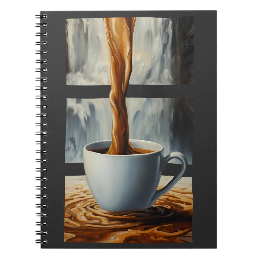 Kaffeekaskade Kunst mit Surreal Wasserfall Flow Notizblock (Vorderseite)