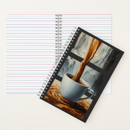 Kaffeekaskade Kunst mit Surreal Wasserfall Flow Notizblock (Innen)