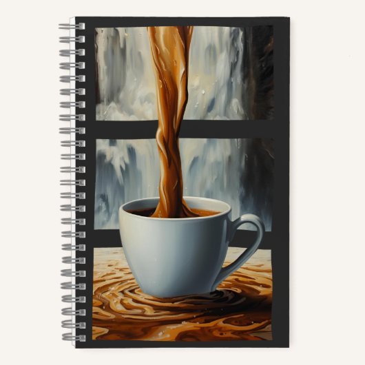 Kaffeekaskade Kunst mit Surreal Wasserfall Flow Notizblock (Vorderseite)
